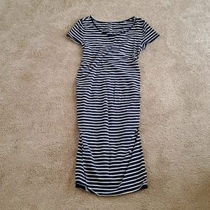 Maternity Dress blue white stripe